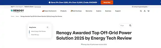 Renogy recognition